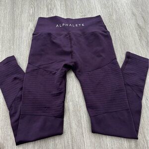 Alphalete Revival Ribbed Leggings Purple Noir